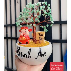 Cây tài lộc đá thạch anh xanh đem lại cát khí cho gia chủ