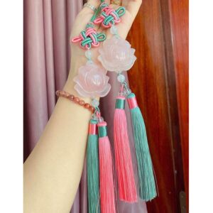 Khánh treo xe ô tô đẹp thạch anh hồng hợp mệnh Hỏa, Thổ, Thủy